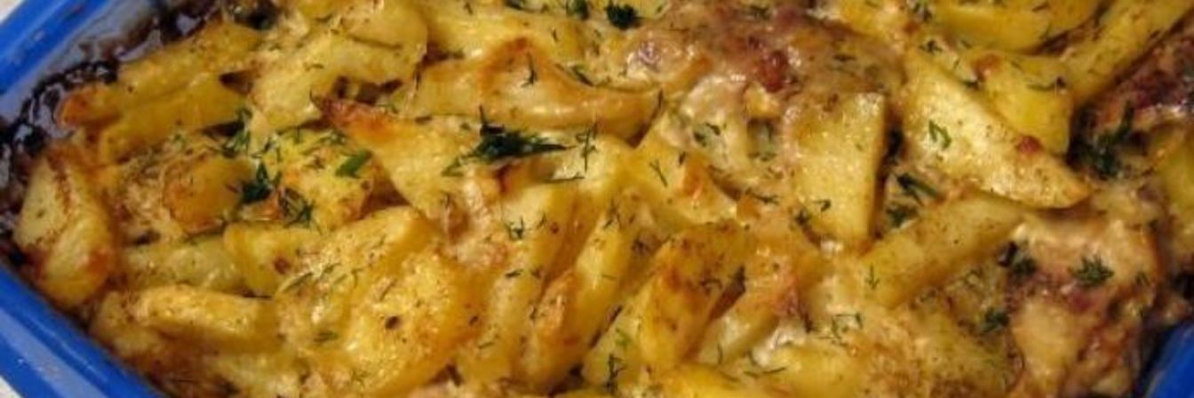 Скумбрия, запеченная с картошкой в духовке