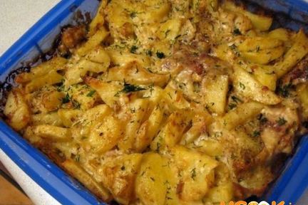 Скумбрия, запеченная с картошкой в духовке