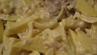 скумбрия, запеченная с картошкой в духовке