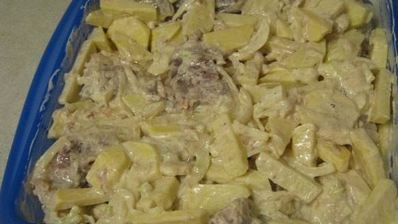 скумбрия, запеченная с картошкой в духовке