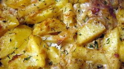 скумбрия, запеченная с картошкой в духовке