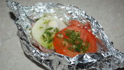 сом, запеченный в фольге