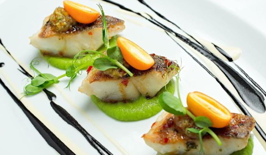 Рецепт судака с пюре из зеленого горошка и соусом бербланше