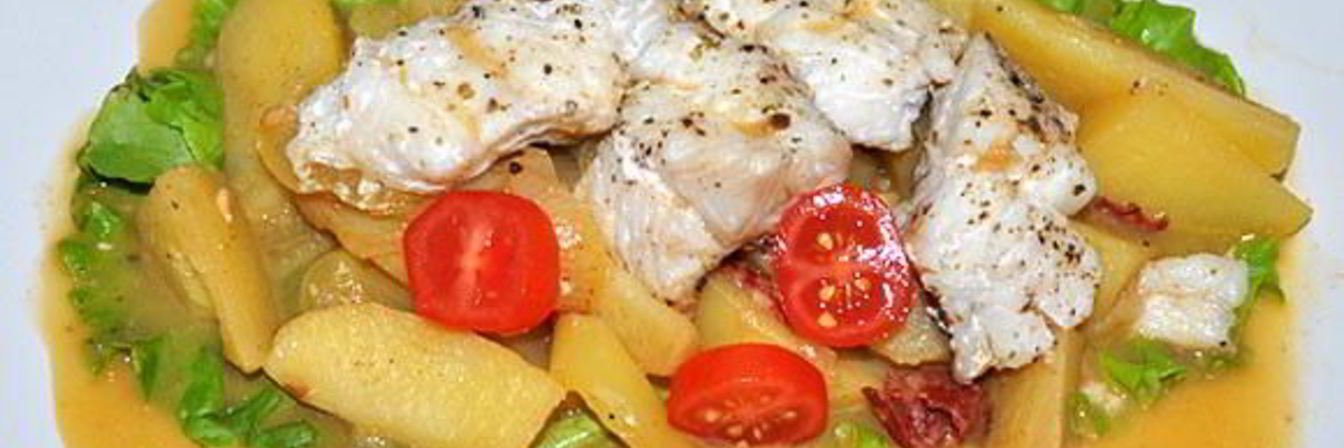 Тушеная белая рыба по-испански