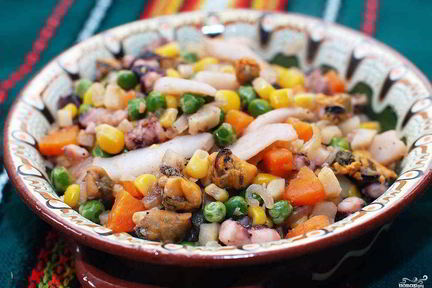 Тушеные морепродукты