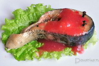 Запеченная кета в апельсиновой глазури