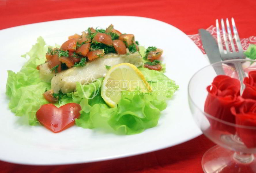 Запеченная треска с помидорной заправкой