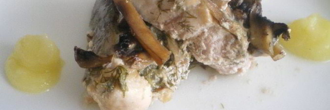 Запеченное рыбное филе Германское с картофельно-кабачковым пюре