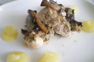 Запеченное рыбное филе Германское с картофельно-кабачковым пюре