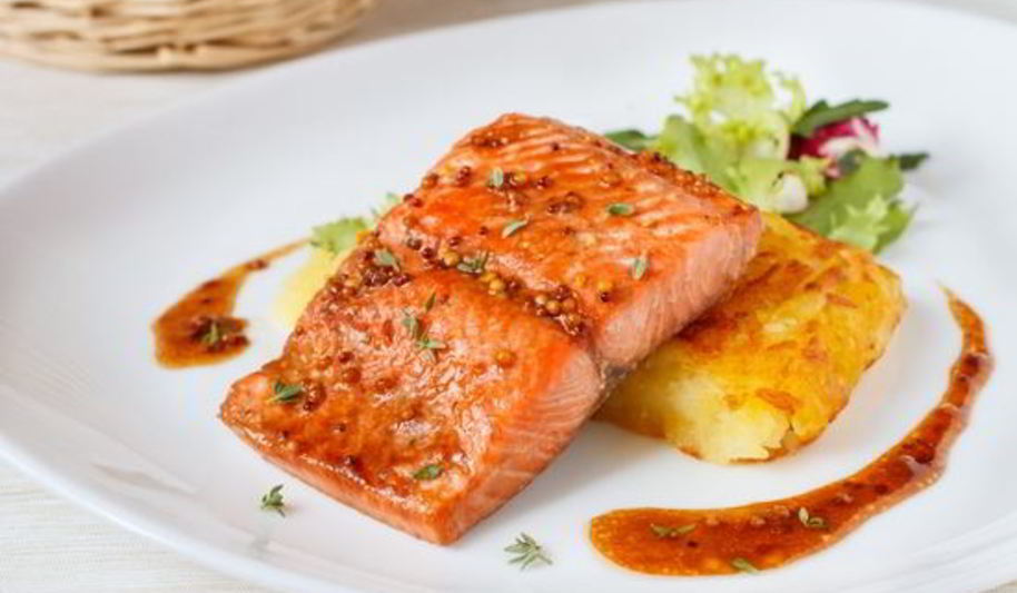 Рецепт запеченного лосося в медово-горчичном соусе