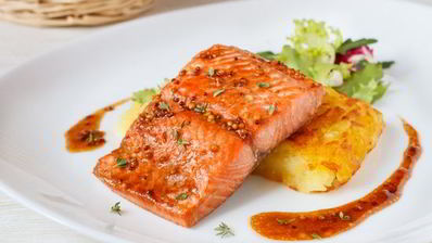 запеченный лосось в медово-горчичном соусе