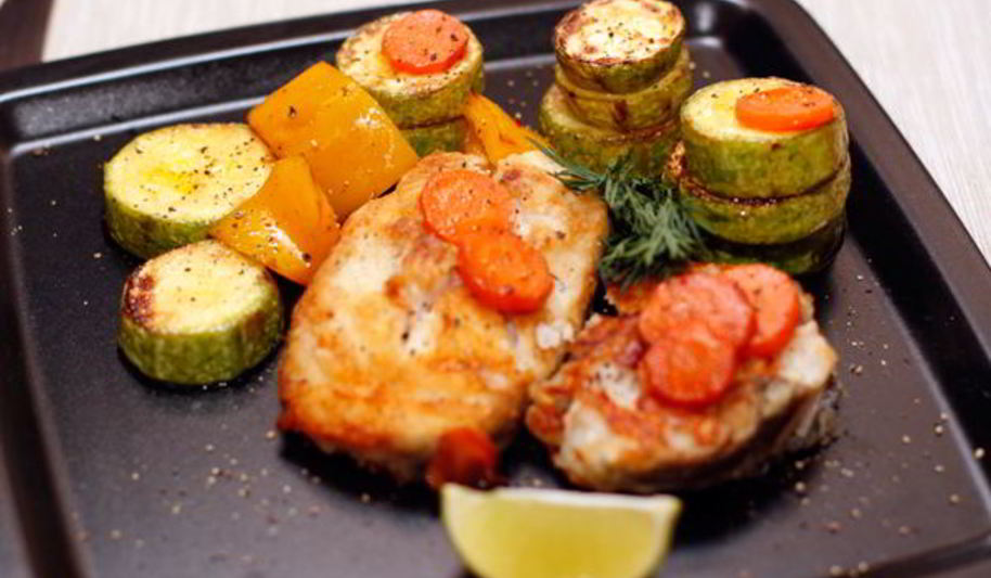 Рецепт жареной трески с овощами