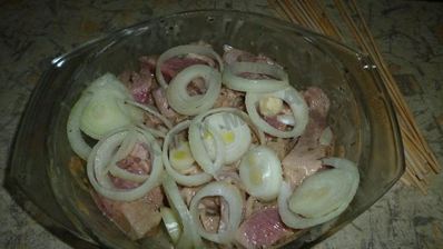 быстрый шашлычок на сковороде