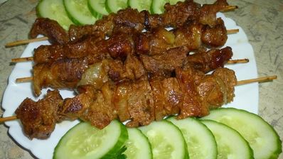 быстрый шашлычок на сковороде