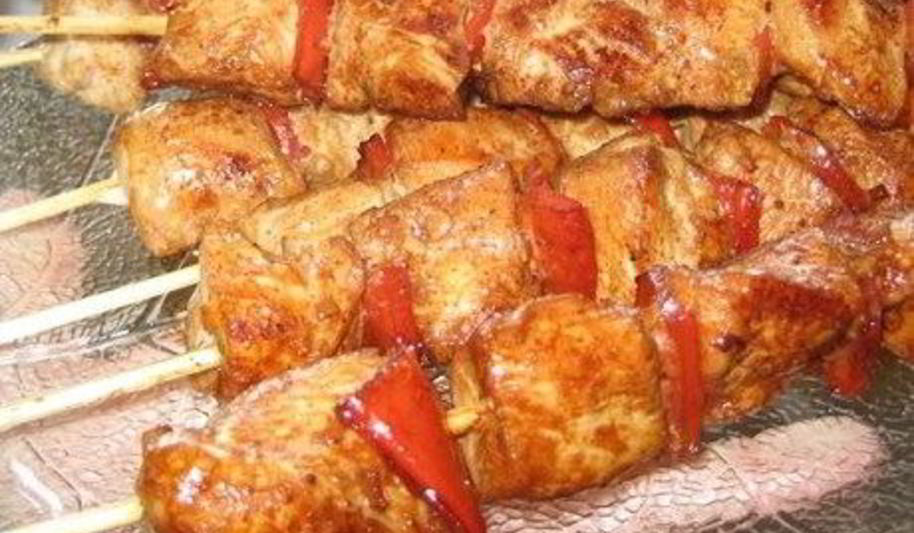 Рецепт куриных шашлычков со сладким перцем