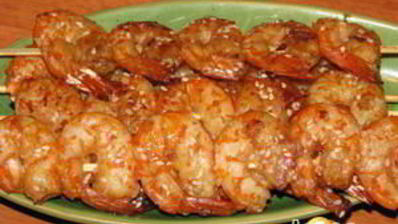 шашлычки из креветок