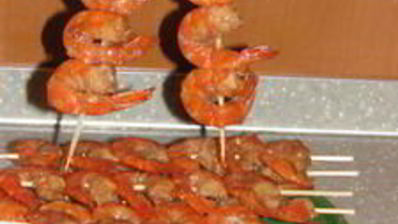 шашлычки из креветок