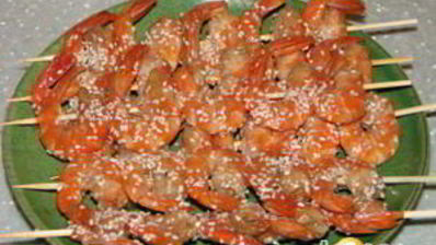 шашлычки из креветок