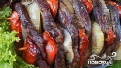 шашлык из говядины в духовке