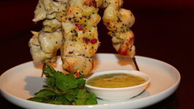 шашлык из индейки под киви-соусом