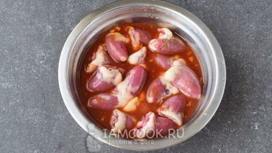 шашлык из куриных сердечек в духовке