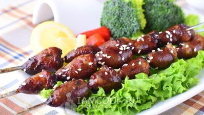 шашлык из куриных сердечек в духовке