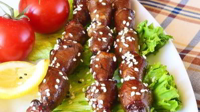 шашлык из куриных сердечек в духовке