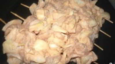 шашлык из курицы на сковороде