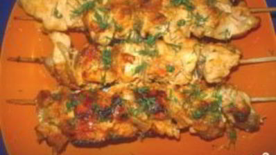 шашлык из курицы на сковороде