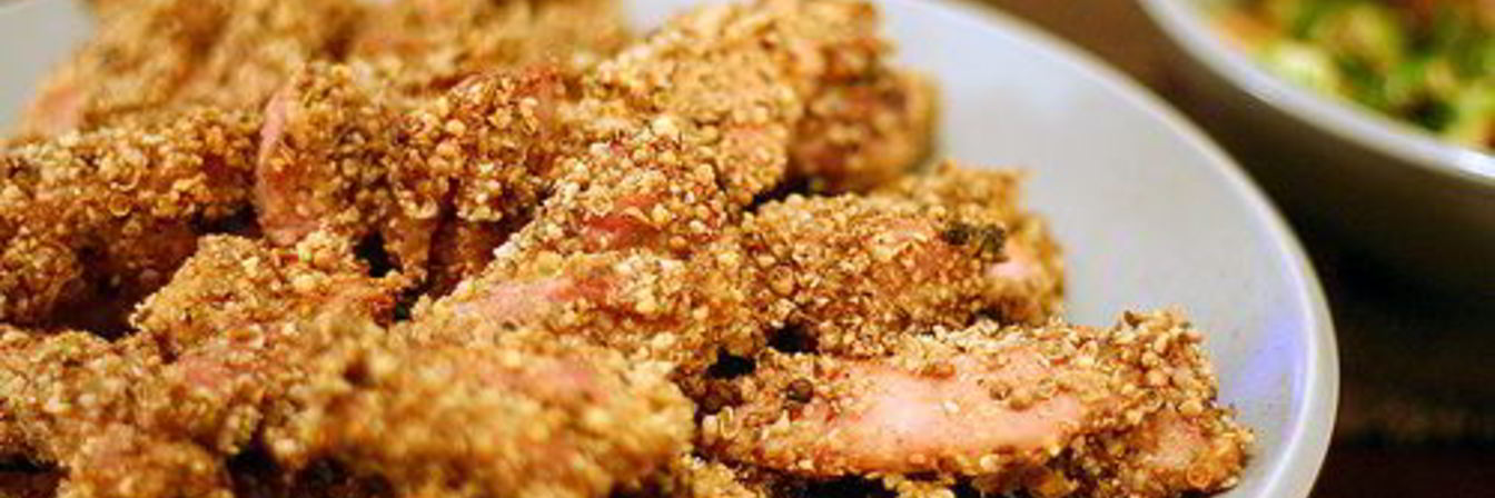 Шашлык из курицы в панировке из приправы Дукка