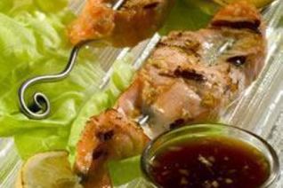 Шашлык из лосося на гриле