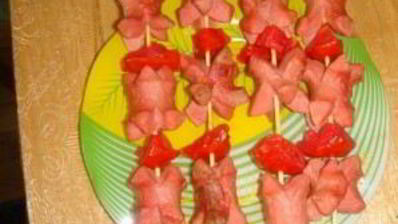 шашлык из сосисок