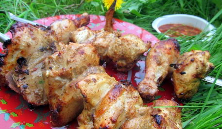 Рецепт шашлыка с горчицей из курицы