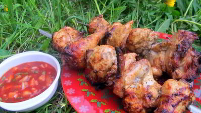 шашлык с горчицей из курицы