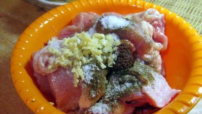 шашлык с горчицей из курицы