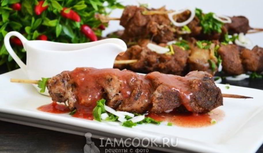 Рецепт шашлыка в духовке в банке на шпажках