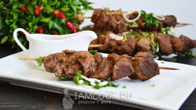 шашлык в духовке в банке на шпажках