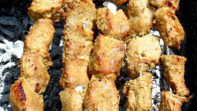 шашлык в терияки и луке