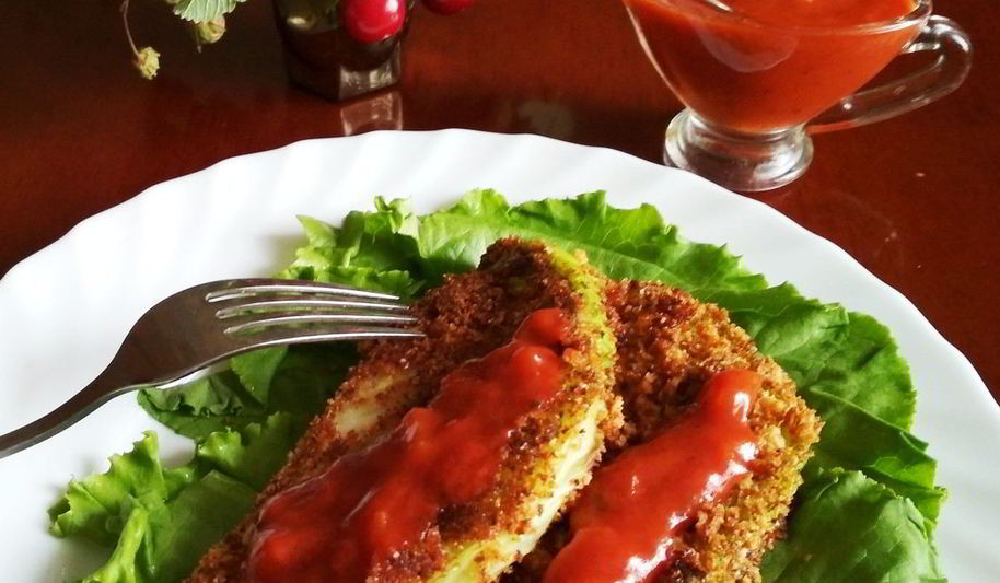 Рецепт капустного шницеля с томатным соусом
