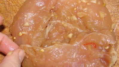 куриный шницель из кусочков малого филе