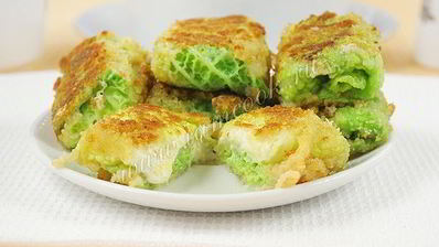 шницель из савойской капусты с сырной начинкой