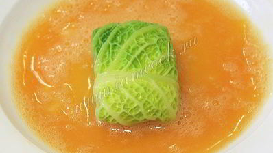 шницель из савойской капусты с сырной начинкой