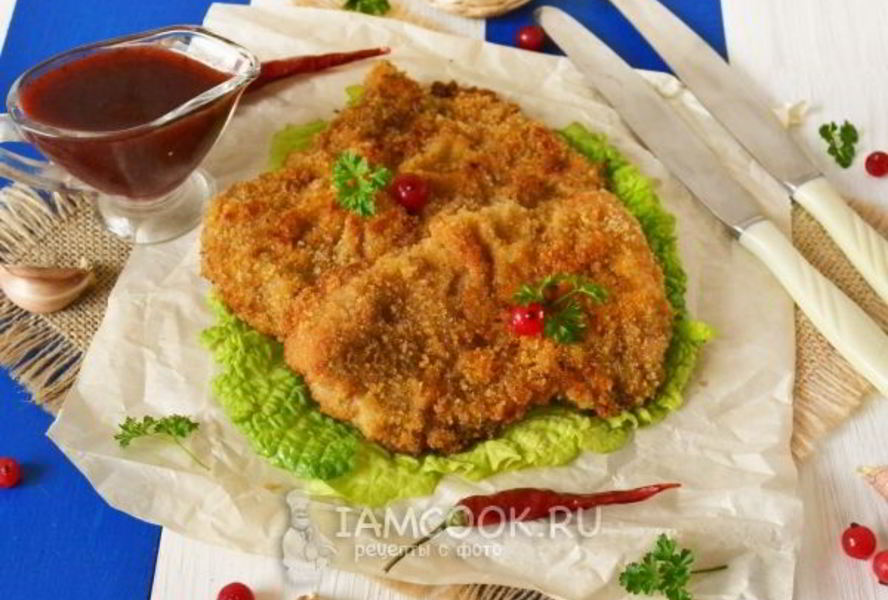 Шницель из свинины в духовке