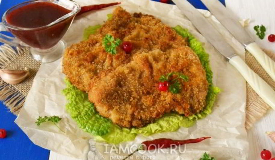 Рецепт шницеля из свинины в духовке