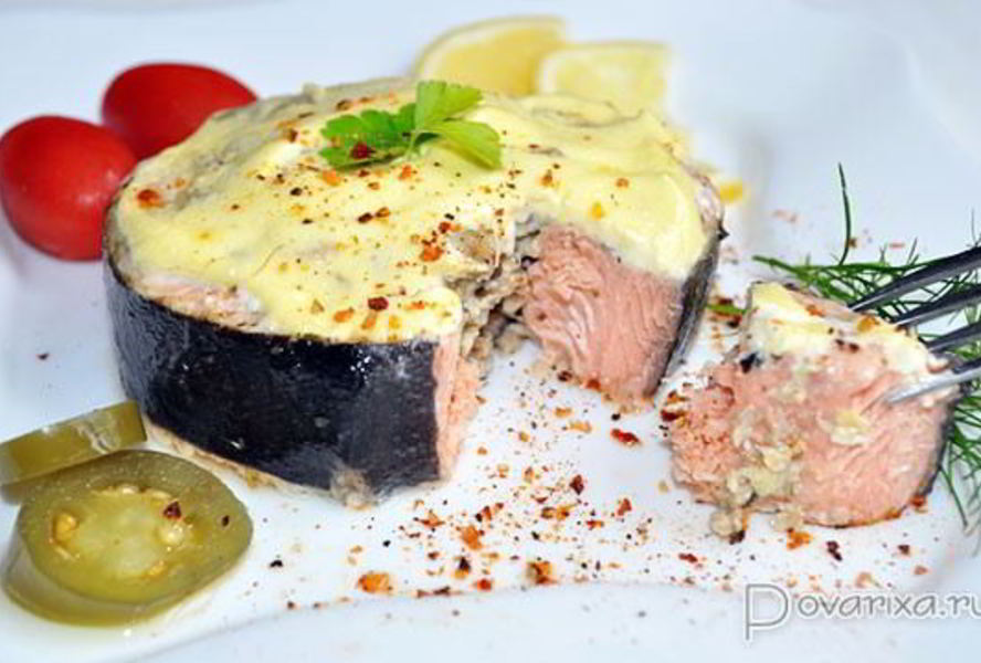 Фаршированные стейки горбуши