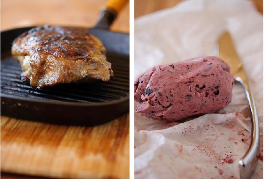 Стейк портерхаус с маслом из красного вина