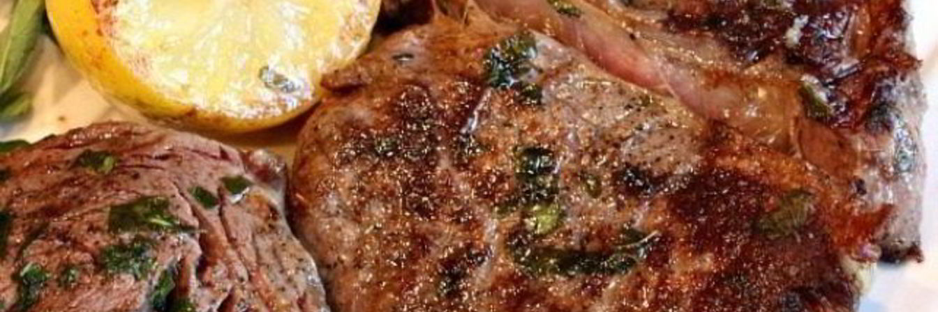 Стейк с цитрусами