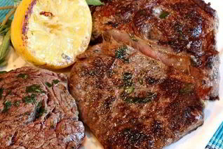 Стейк с цитрусами
