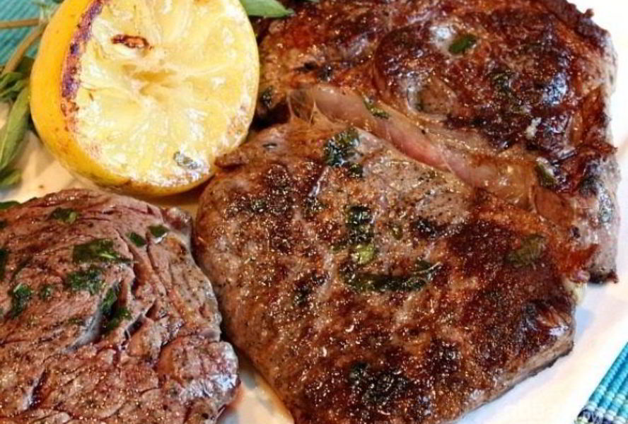 Стейк с цитрусами