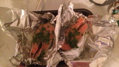 стейк семги с базиликом